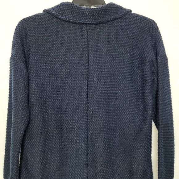 Marine Layer Navy Birdseye Open Cardigan Coat Size Medium - Picture 8 of 9